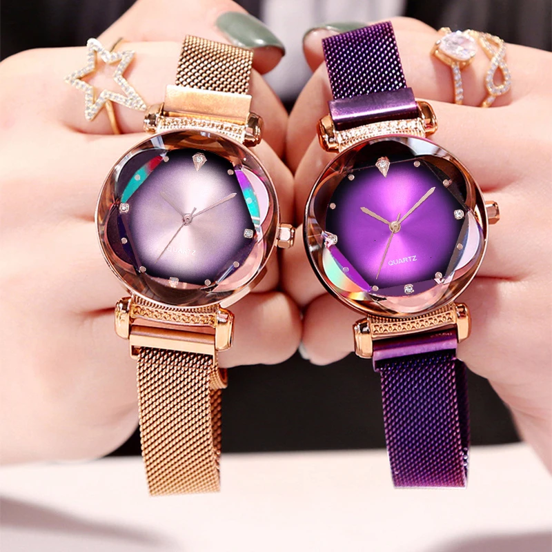 

Hot Sale Women Magnet Buckle Gradient Color Watches Luxury Ladies Fashion Female Wristwatches For Gift Clock