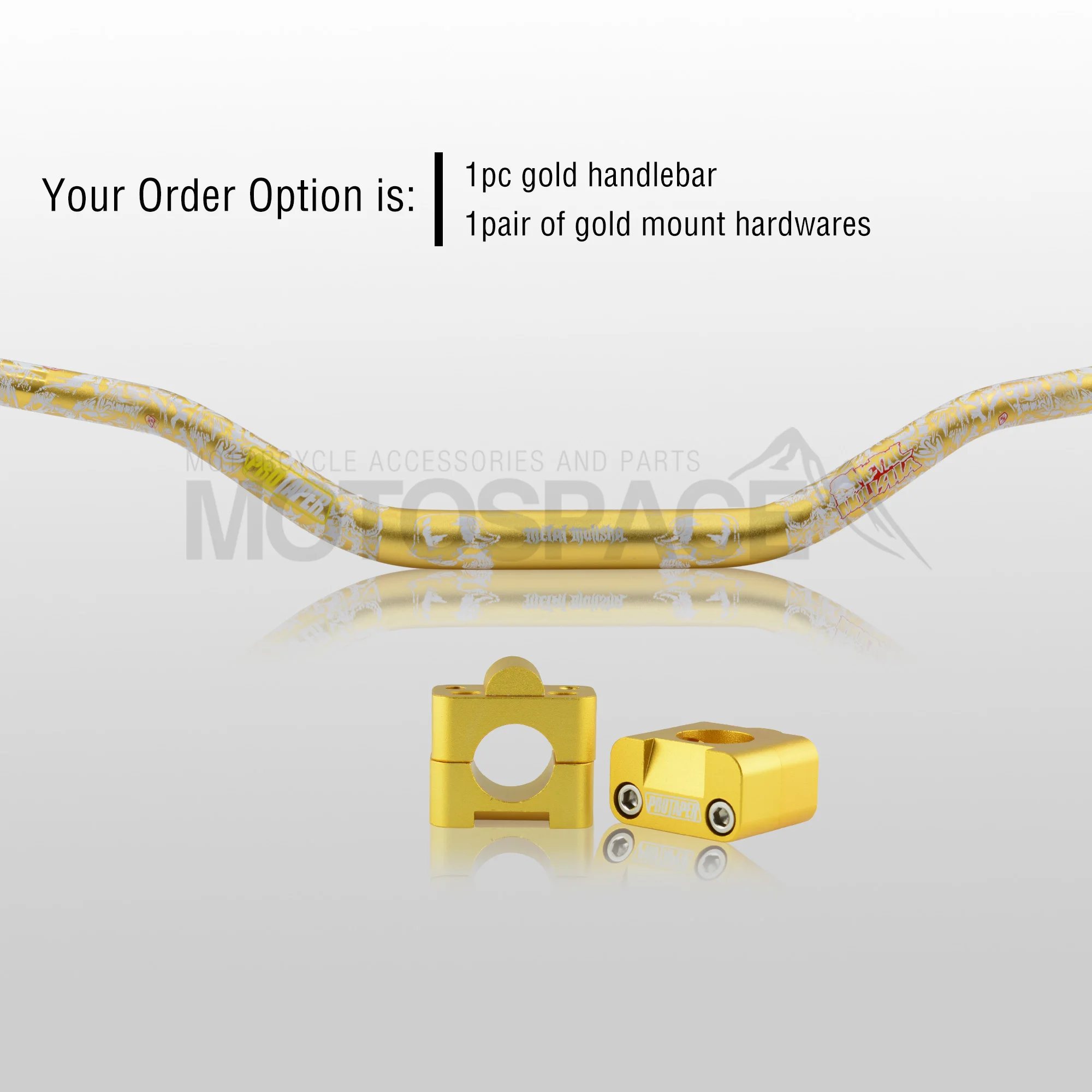 Gold Combo2 Руль для Pro Taper Pack Bar 1-1/" Mulisha ручка бар колодки Захваты Pit Pro Гонки Грязь велосипед ямы мотоцикл с адаптер cnc - Цвет: Gold Combo2