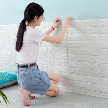

Brick Pattern 3d Stereo Wall Stickers Living Room Bedroom Warm Self-adhesive Self-adhesive Wallpaper Waterproof Foam Sticker