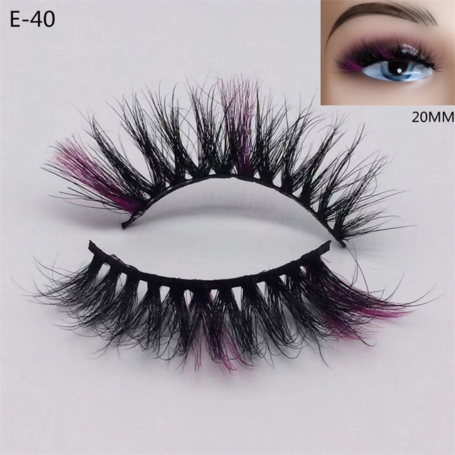 3D Mink Eyelashes Colorful 100% Mink Lashes Mix Color Pink Blue Red White False Eyelashes Fluffy Soft Cilias Vendor