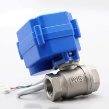 DN15 1/" Нержавеющая сталь двухполосный Электрический шаровой клапан DC5V DC12V DC24V AC220V Электрический кран CR01 CR02 CR03 CR04 CR05