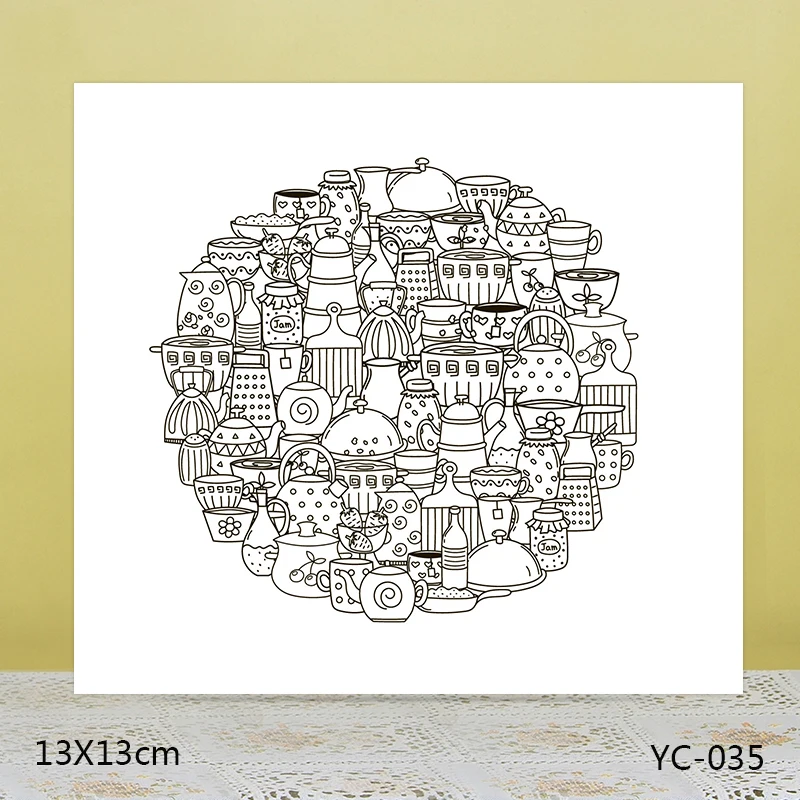 

ZhuoAng Tableware Clear Stamps For DIY Scrapbooking/Card Making Decorative Silicon Stamp Crafts