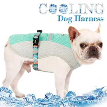 

Summer Dog Cooling Vest Dog Cooling Harness For Dogs Adjustable Pet Mesh Reflective Vest Harnesses Quick Release Hot