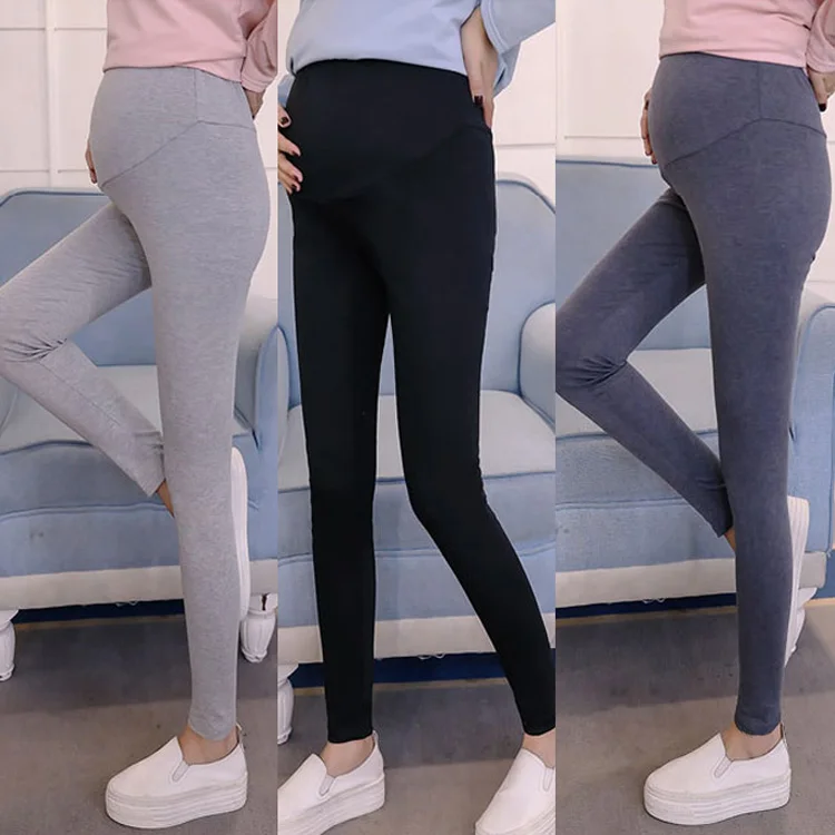 

Soft Adjustable Maternity Leggings Belly Support Solid Color For Pregnant Women High Waist Elastic Pregnancy Clothes