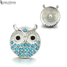 

Luwellever Component 075 Owl Crystal 18mm Metal Snap Button For Bracelet Necklace Interchangeable Jewelry Accessorie Findings