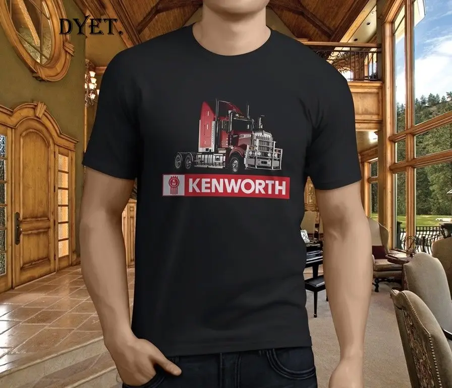 Новый популярный грузовик kenworth Peterbilt Мужская черная футболка размер с S 5XLShort