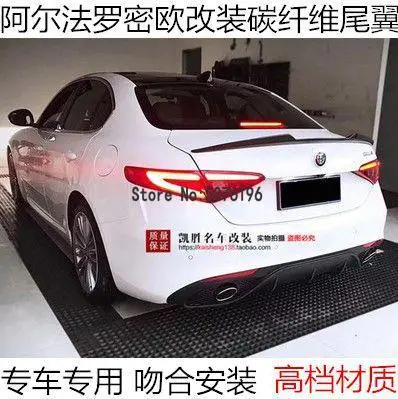 

Carbon Trunk spoiler Wing QV Model For Alfa Romeo Giulia Carbon Fiber Rear Spoiler Styling gloosy black 2015 2016 2017 2018 2019