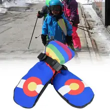 Детские теплые лыжные перчатки, квадратные детские лыжные перчатки из полиэстера, теплые дышащие водонепроницаемые защитные перчатки для девочек/мальчиков