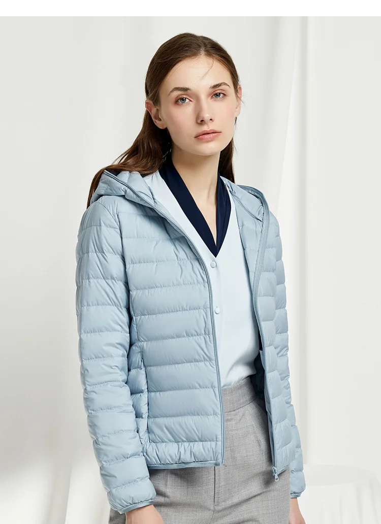 Bosideng New Hooded Duck Down Jacket Women Down Coat Ultra Light