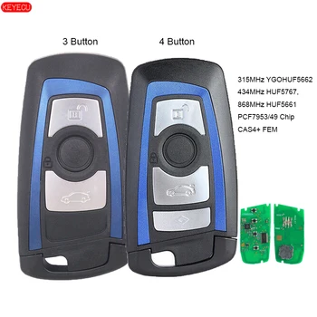 

KEYECU Smart Remote key 3B /4 Button 315MHz YGOHUF5662, 433MHz YGOHUF5767, 868MHz YGOHUF5661 PCF7953 for BMW F Series CAS4+/ FEM