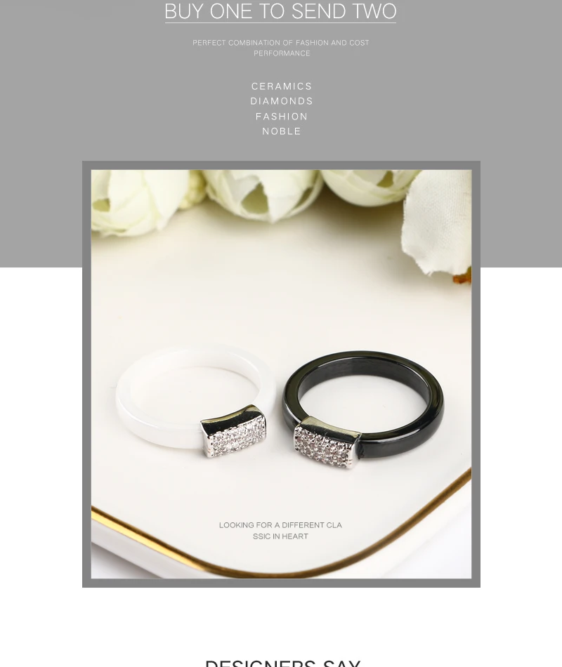 Модные 2 мм керамические кольца серьги Ювелирные наборы черный белый здоровый никогда не выцветает керамический подарок на день рождения женские массивные ювелирные изделия