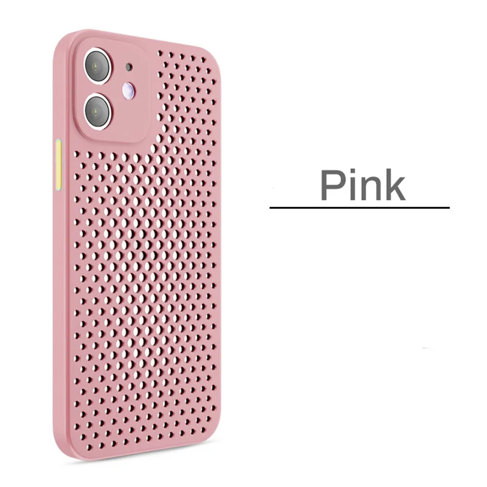 case iphone 12 pro max Heat Dissipation Breathable Cooling Case For iPhone 12 11 13 Pro Max 13 Mini X XS Max XR 7 8 6S Plus SE 2020 Soft Silicone Cover iphone 12 pro max leather case