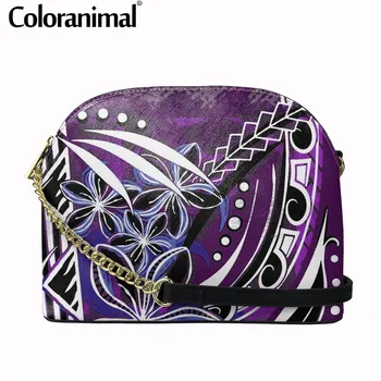 

Hawaii Kanaka Maoli Polynesian Plumeria Printed Crossbody Bag for Women Casual Mini Sling Bag PU Leather Messenger Bag Bolso Hot