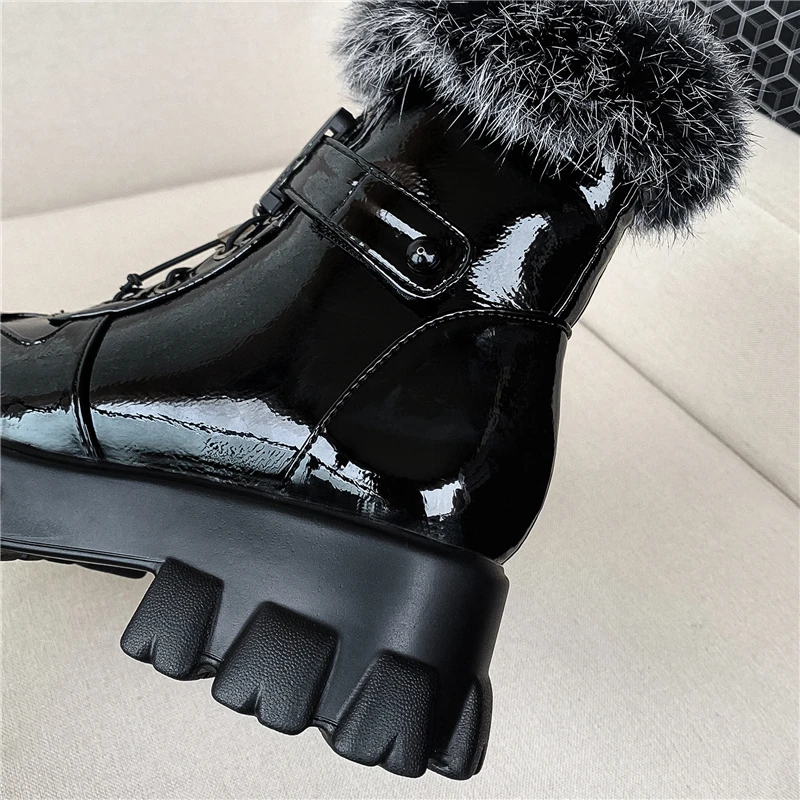 ZJVI/женские зимние ботинки; женские ботильоны на платформе для девочек; коллекция года; женская обувь на высоком каблуке; кроссовки; цвет черный, белый; мех