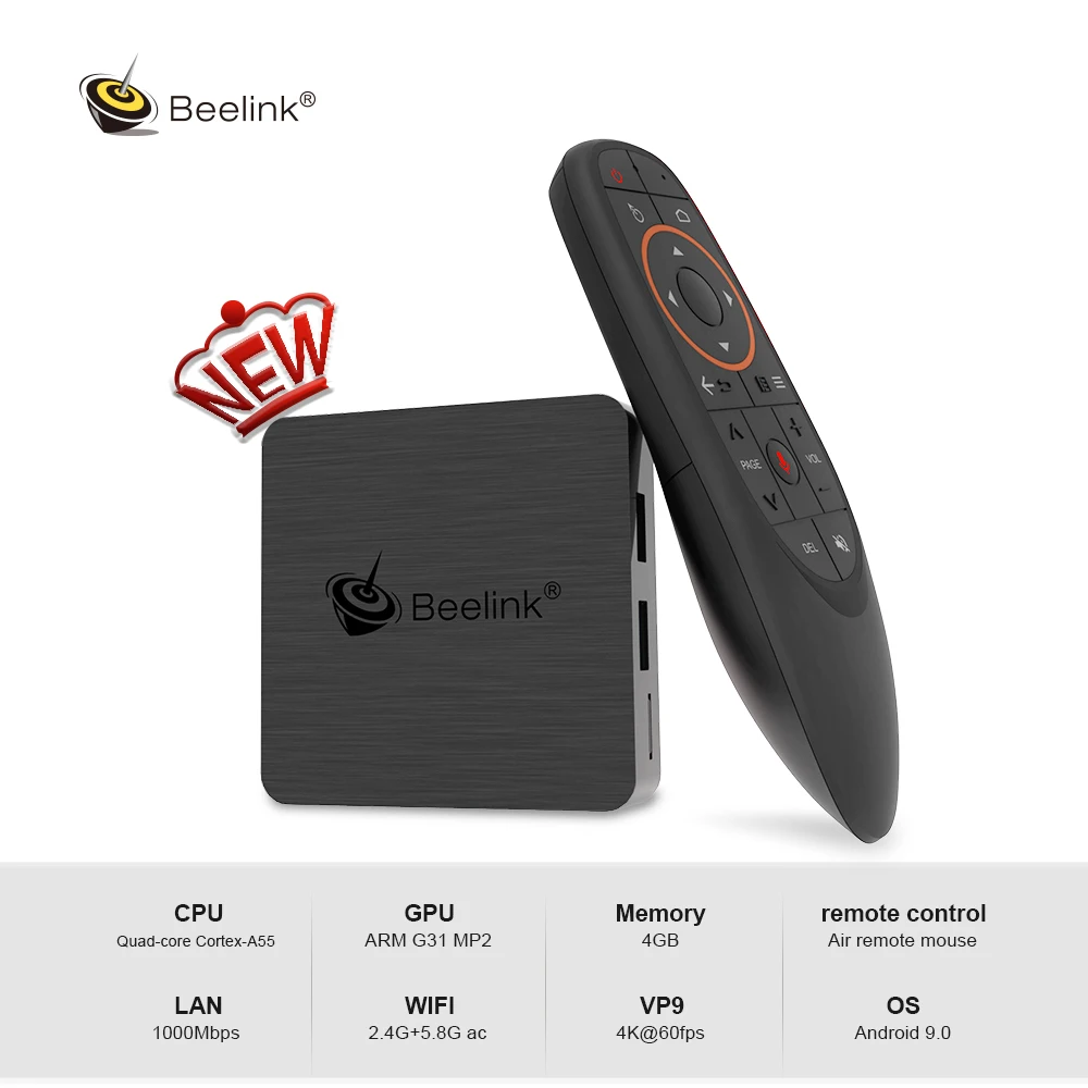 

Beelink GT1 Mini - 2 Android 9.0 TV Box Amlogic S905X3 4K HD 4GB 64GB 2.4G 5.8G WiFi 1000Mbps BT 4.0 TV Box With Voice Remote