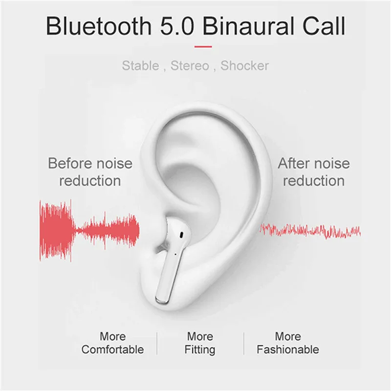 Оригинальные i12 tws Bluetooth наушники, мини беспроводные наушники, Спортивная стереогарнитура, сенсорные беспроводные наушники для телефона xiaomi