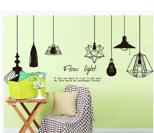 1PCS Simple And Elegant Hanging Lamp Style Wall Sticker For Home Decoration Bedroom Living Room Children Study Home Office Decor
