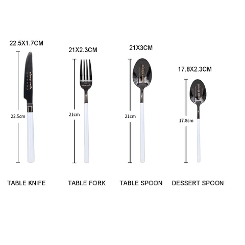 16 24/Pcs Nordic Dinnerware Dining Table Set Stainless Steel Cutlery Set Fork Spoon Knife Sets Chopsticks Silverware Gift Sets