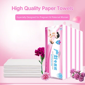 

5 Pack Paper Towels 40 Pieces Each Pack for Pregnant & Maternal Women Safe Absorbent Clean Native Wood Pulp Toilet Paper Tissues