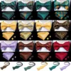 Adjustable Bowties Self Bow Tie Men's Silk Christmas Men Classic Teal Green Wedding Party Bow Ties Hanky Cufflinks Set DiBanGu ► Photo 1/6