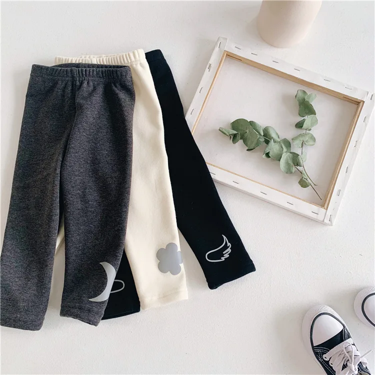 Winter Baby Girls Legging Plus Velvet Thickening Fleece Warm Leggings Pants for Boys Kids Winter Pants Trousers Children's Pants