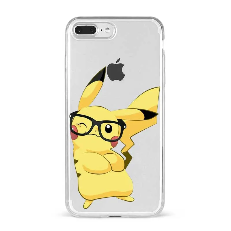 Забавный Милый Pocket ELF Pikachue Мягкий силиконовый прозрачный чехол для телефона Funda чехол для iPhone 5S, SE 6 6s 7 8 Plus X XR XS MAX - Цвет: TPU