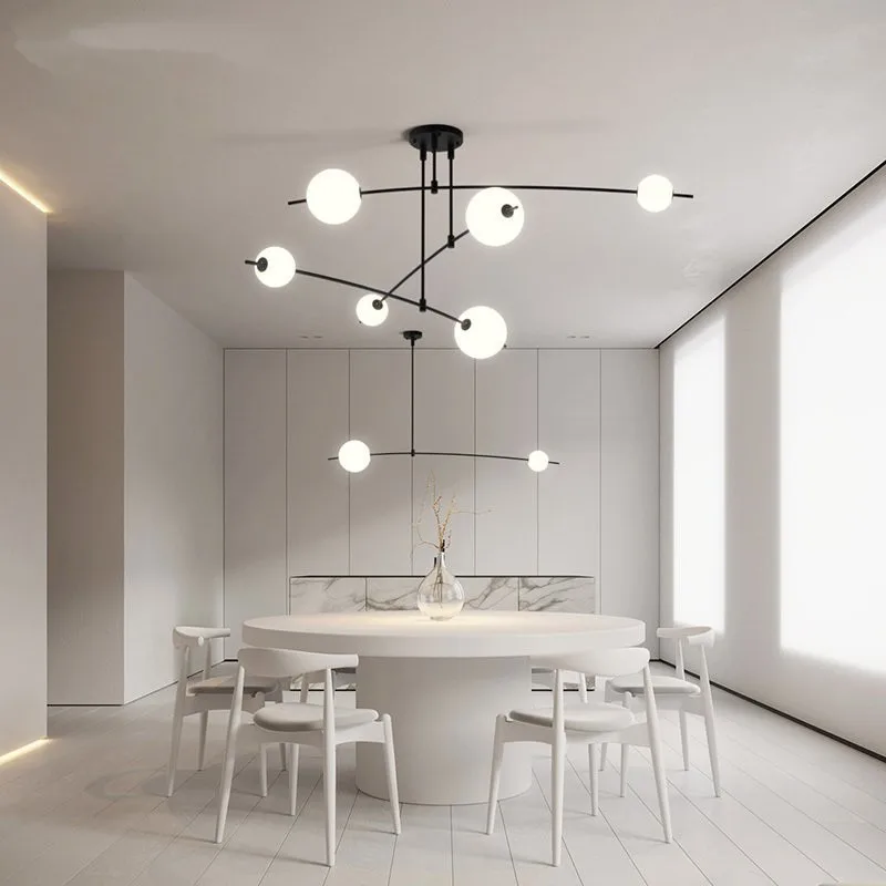

Nordic LED chandelier modern Creative Grinding beans Hanging Lamp Dining Room Kitchen hanging light rotatable adjustable Fixture