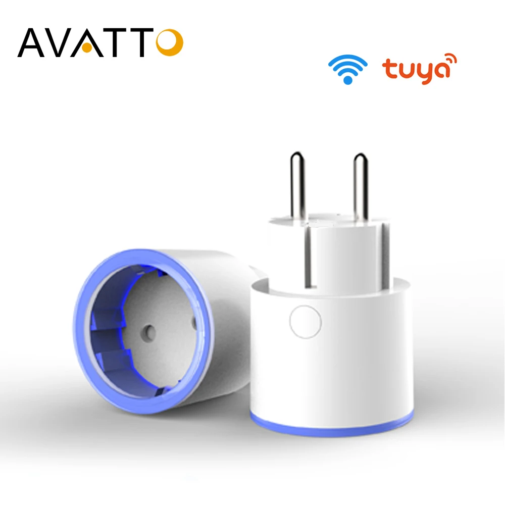 AVATTO Tuya 10A стандарт ЕС умная Wifi вилка с подсветкой жизнь приложение розетка