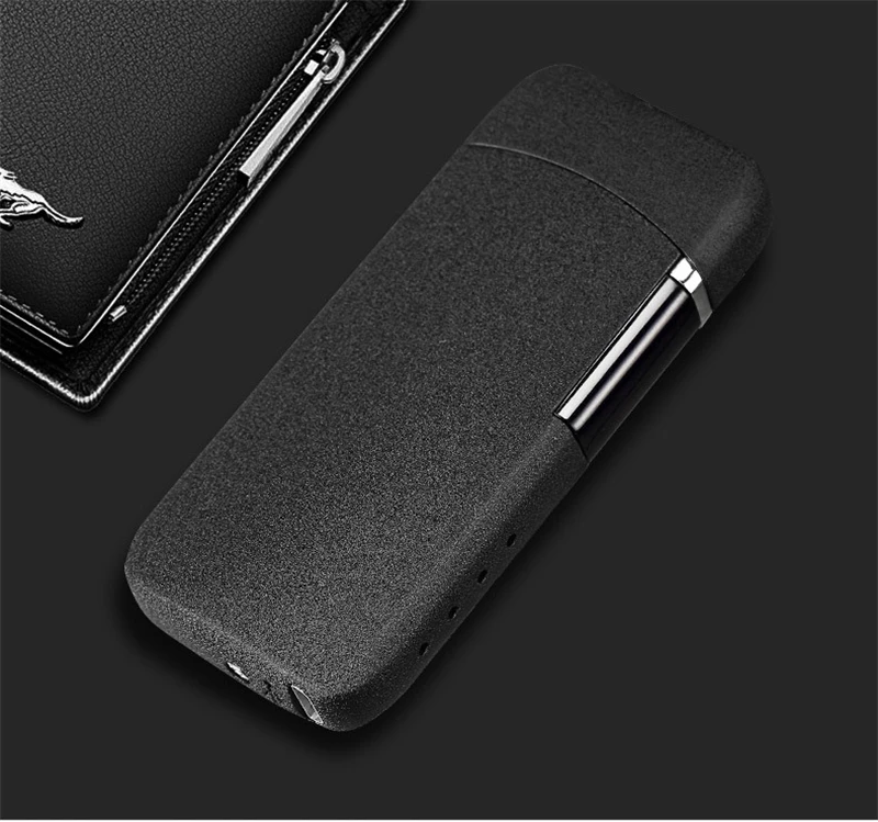 Matte Black Зажигалки с двумя дугами, плазменная USB Зажигалка, сенсорный переключатель, зажигалка, сигареты для курения, Электронная зажигалка, тонкая зажигалка - Color: Matte Black