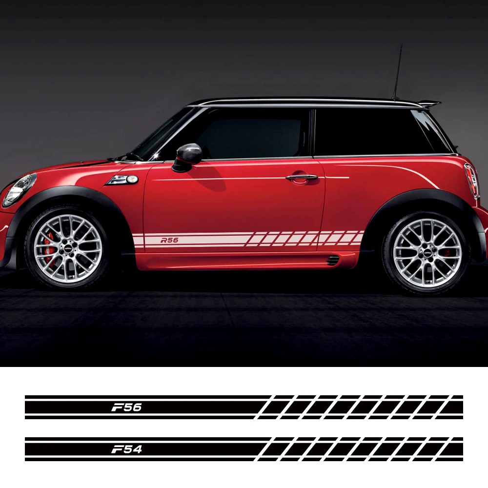 2 шт. наклейки на двери автомобиля боковая юбка для Mini Cooper F56 F54 F57 F55 F60 R50 R52 R53 R55 R56 R57