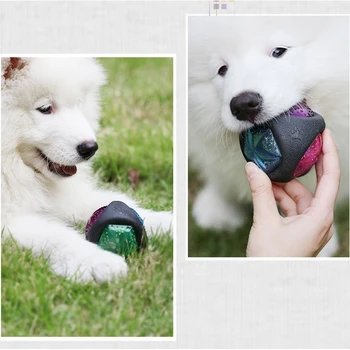 

High Quality Safe Rubber Chew Sound Glow Elastic Ball Toy For Pet Dogs Puppies