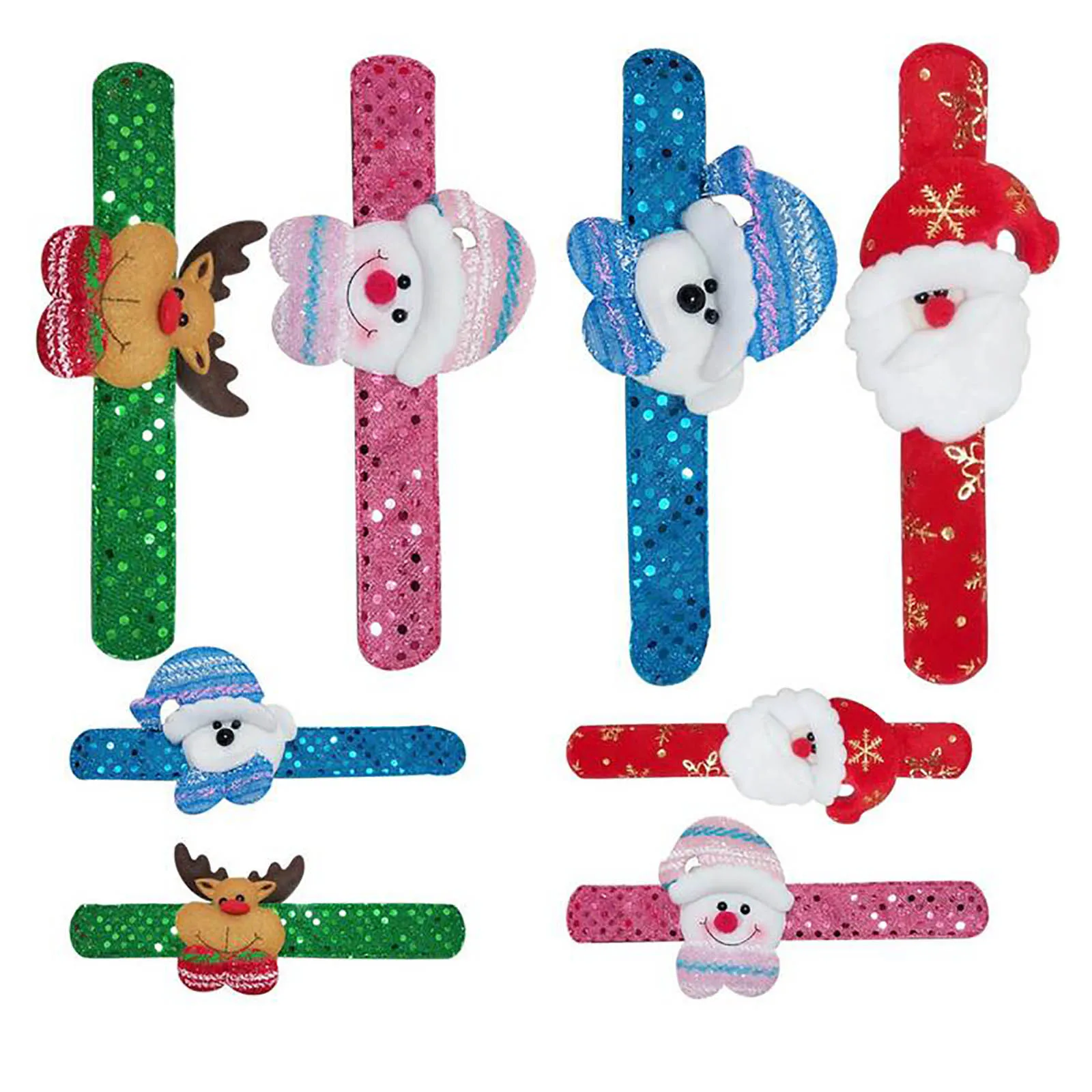 

1Pcs Christmas Patting Circle Bracelet Decoration for Xmas Children Gift Santa Claus Snowman Deer New Year Party Toy Decor