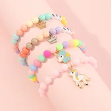 

Makersland Children Jewelry Soft Clay Beaded Pendant Bracelets For Girls Frosted Beads Children Charm Cute Design Christmas Gift