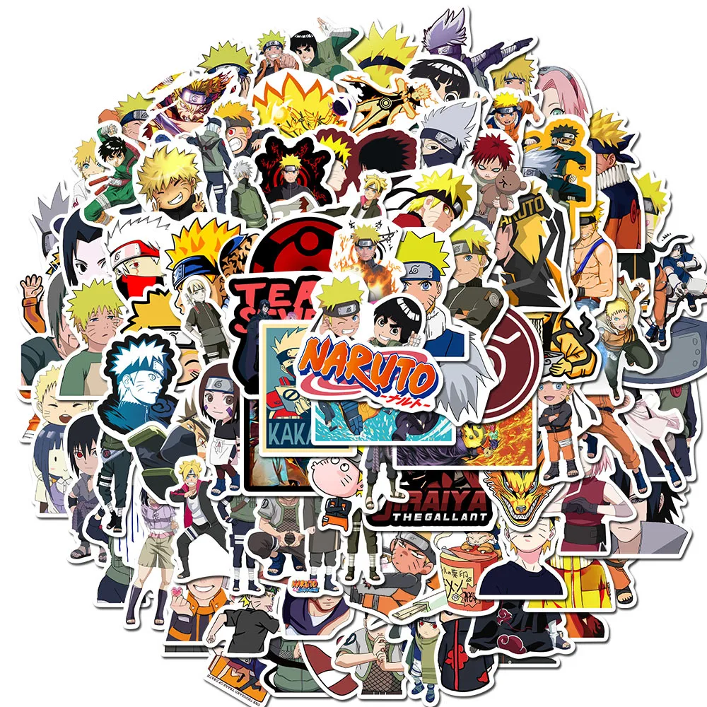 

100 PCS New Sasuke Naruto Stickers Pack Vinyl For Guitar Laptop Phone PS4 Skateboard Car Bike Kids Toy Cartoon Anime Sticker