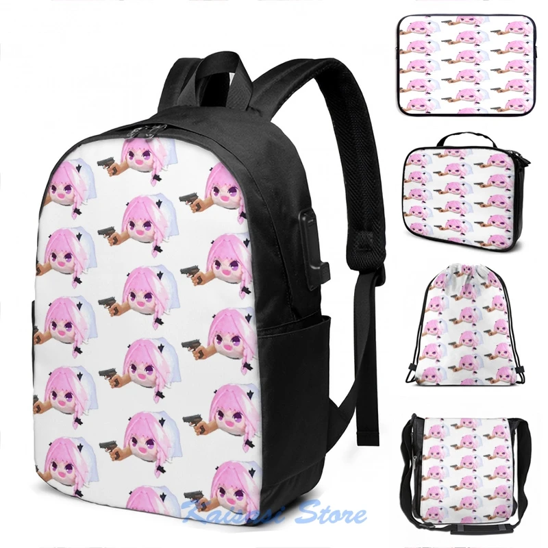 Рюкзак с USB-зарядкой для мужчин и женщин ранец привидениями Astolfo Bean Plushie