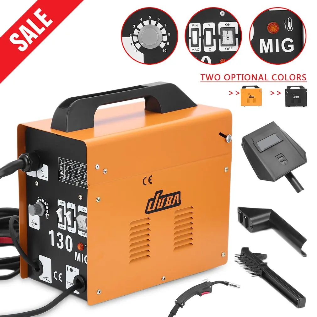 MIG 130 Flux Core Wire Automatic Feed Welders Welding Machine Inverter ARC Gas Gasless Weld