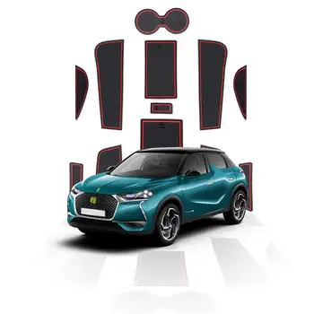 

RUIYA Car Gate Slot Pad For DS 3 Crossback 2019 2020 Auto Anti-Slip Dust-Proof Door Groove Mat Car Interior Accessories Red