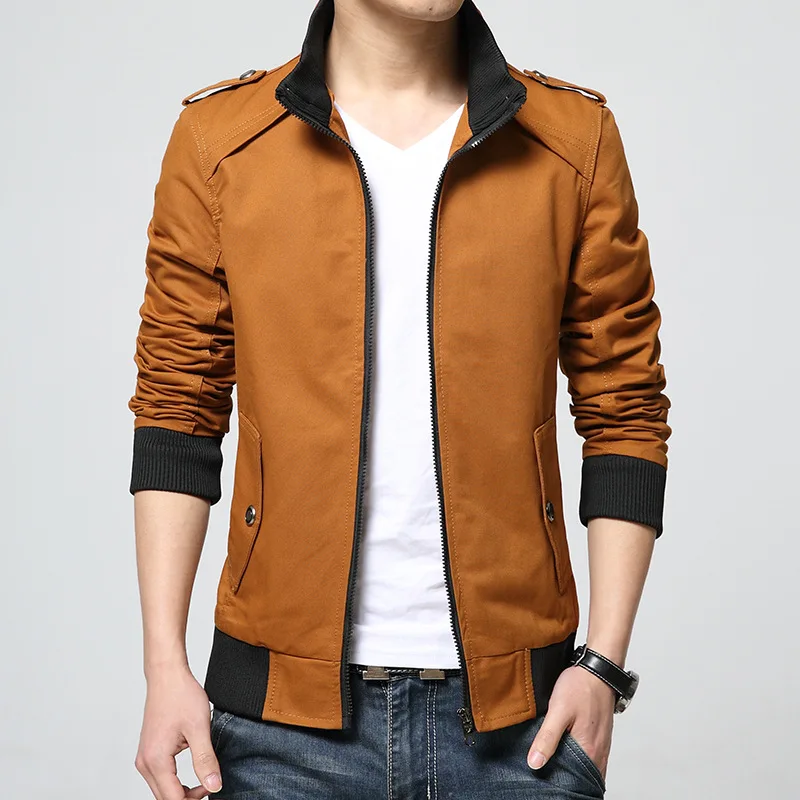 

2019 Spring And Autumn New Style Men Jacket Pure Cotton Washing Slim Fit Stand Collar Youth Casual Coat Fashion Man Mount