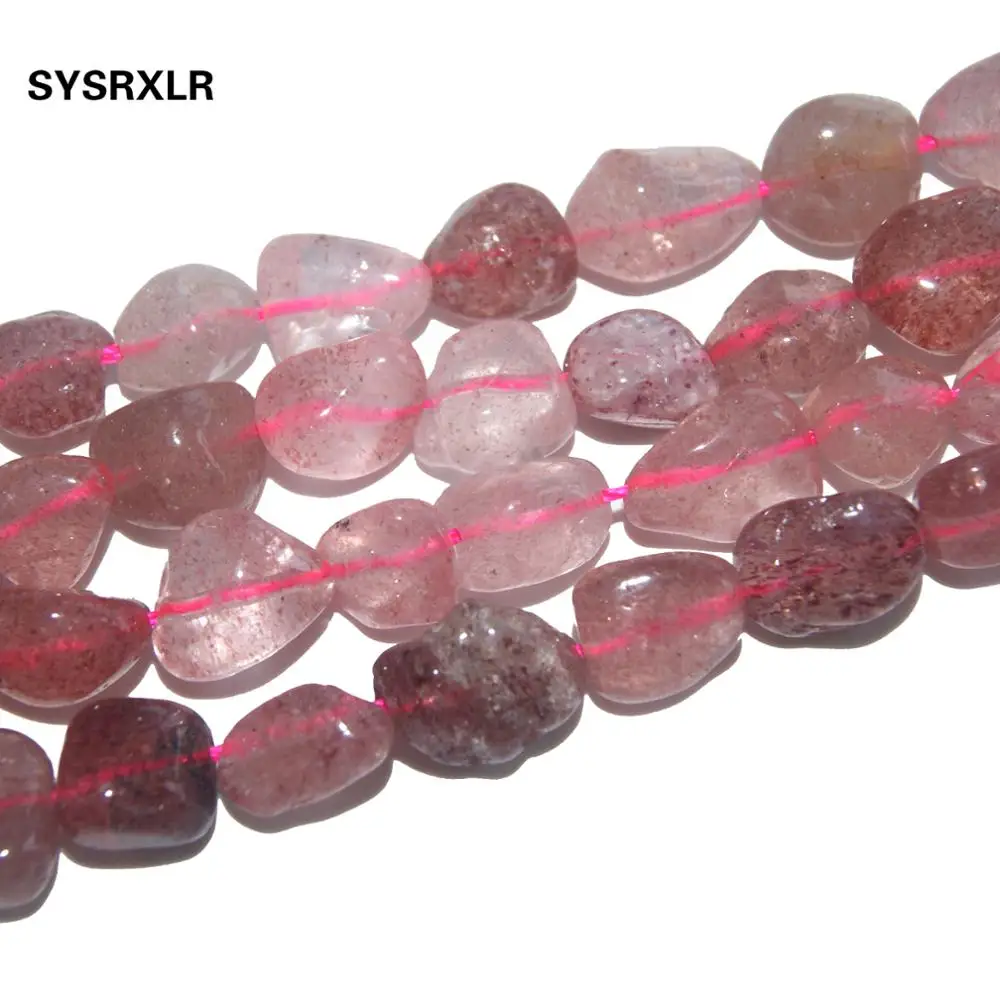 

Free Shipping 5-12 MM Irregular Natural Stone Strawberry Quartz Stone Beads For Jewelry Making DIY Bracelet Necklace Strand