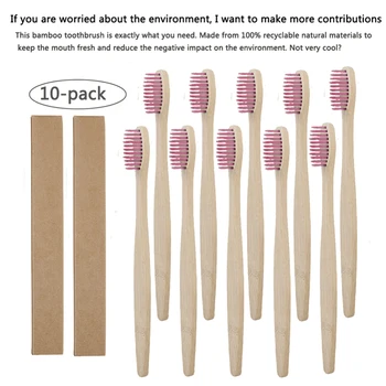 

10pcs Bamboo Tooth Brushes Soft Bristles Oral Care Travel Toothbrush Eco Friendly Bamboo Tooth Brush Soft bristle Tip Hot F6