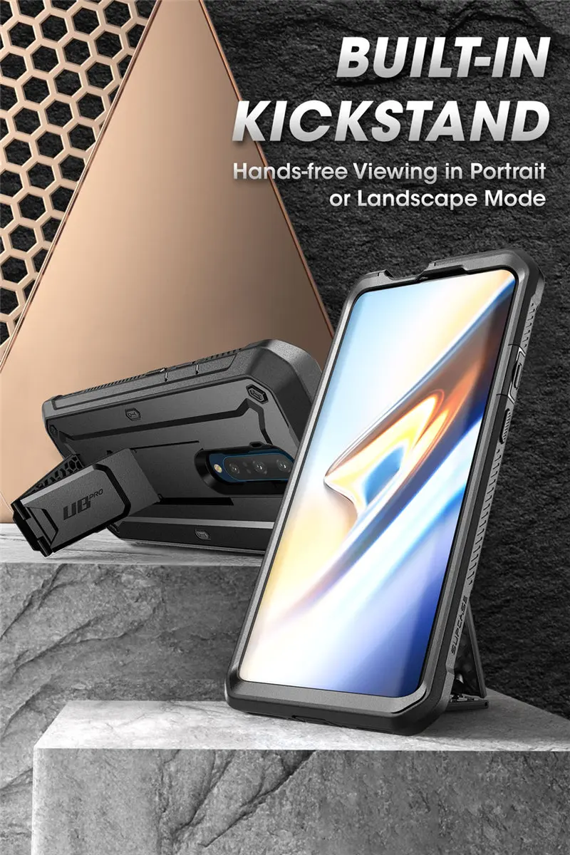 For One Plus 7T Pro Case SUPCASE UB Pro Heavy Duty Full-Body Holster Cover with Built-in Screen Protector For OnePlus 7T Pro