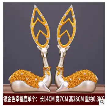 

1 pair of European home sika deer sitting room TV cabinet wine cabinet decoration Wedding housewarming business gift