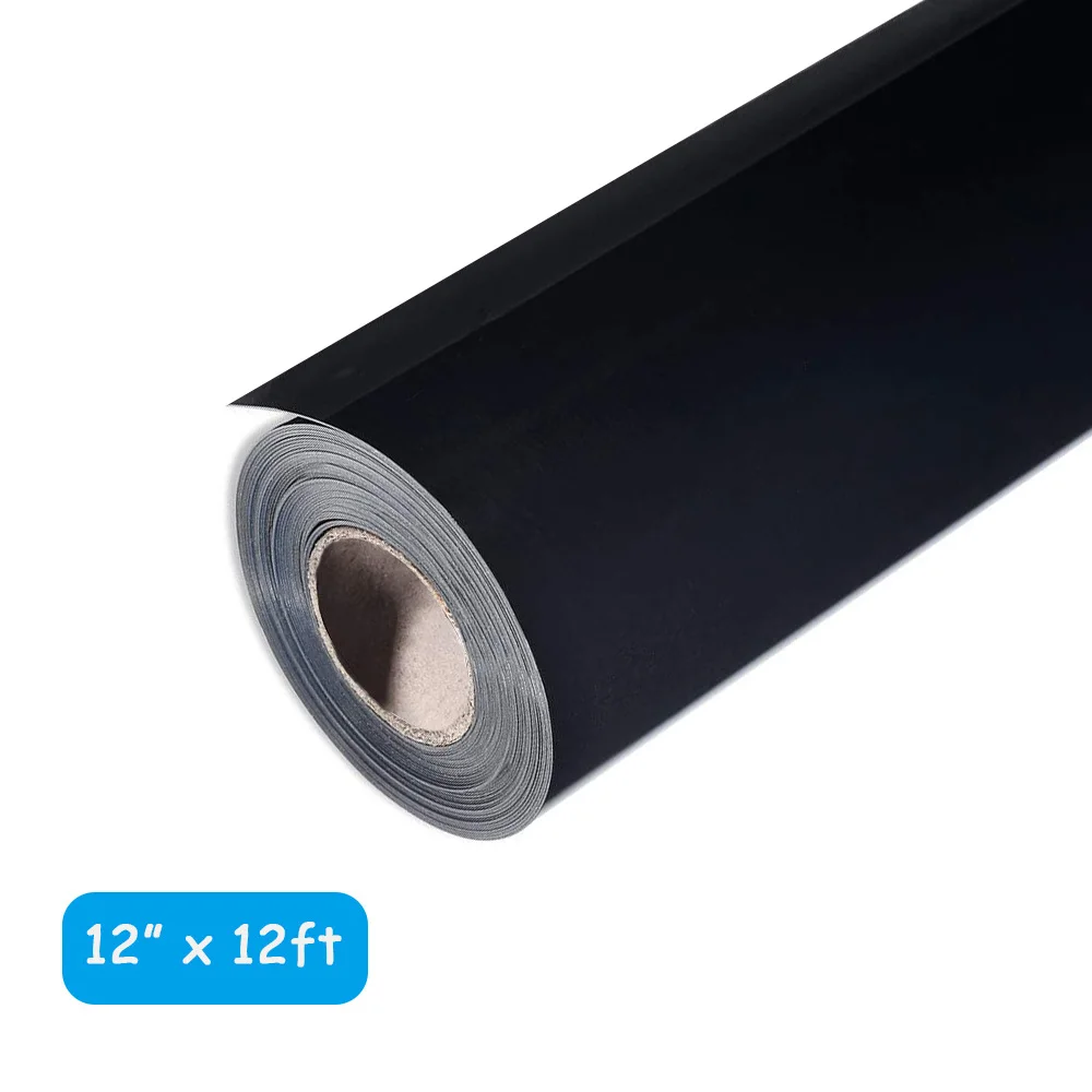 PU Heat Transfer Vinyl 12inch X 12Feet Roll Easy to Weed HTV Iron on Vinyl for Cricut Silhouette DIY Design for T-Shirts