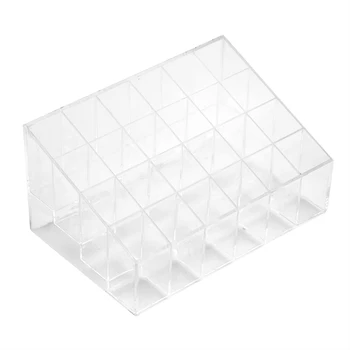 

Brand New High Quality Durable Transparent 24 Grids Lipstick Holder Organizer Display Stand Nail Polish Makeup Storage Box