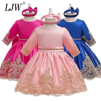 

Spain Court Clothes Infant Baby Dress Big bow Christening Gown Clothes Girls Birthday Princess Christmas Party Costume