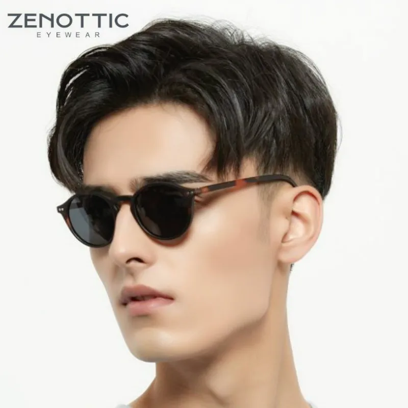 ZENOTTIC ретро маленькие круглые поляризационные солнцезащитные очки для мужчин и женщин мужские легкие