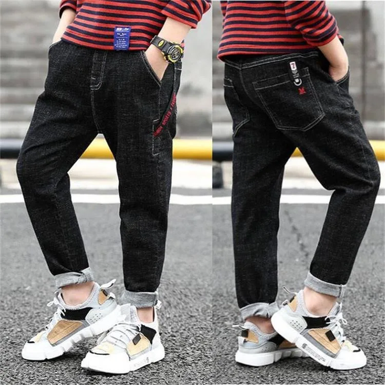 

BOY'S Spring Jeans Children MEN'S Trousers 2019 Korean-style New Style Trousers Spring And Autumn Casual Pants Big Boy Childrens