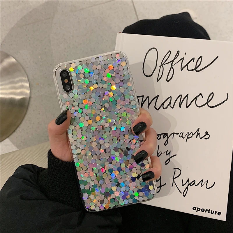 Модный Блестящий Мягкий чехол для iphone X 10 XR XS MAX 7 8 6 6s Plus Ультратонкий защитный из