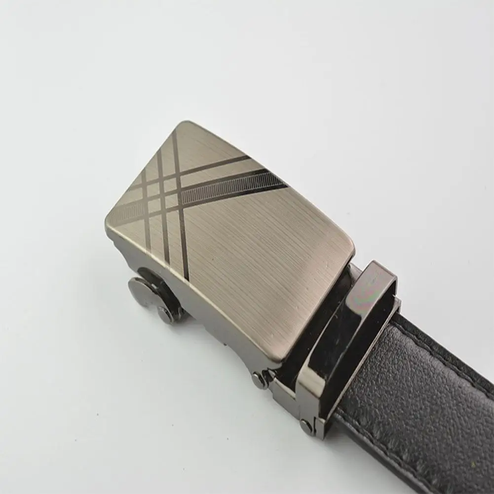 MISSKY New Men Belt Advanced Automatic Buckle Casual Leather Belt Flat High Strength Belt