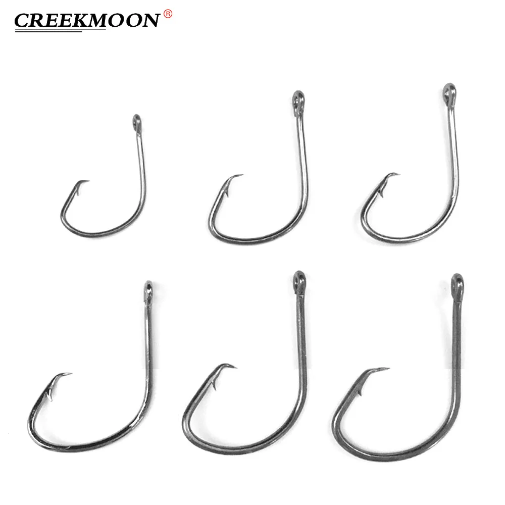 

50Pcs Sharp Octopus Beak Hook Saltwater High Carbon Steel Fishing Hooks Fly Tying Hooks Eagle Tip Circle for Fish Black Nickle